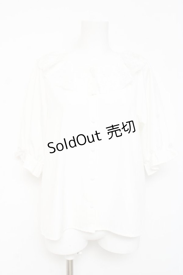 画像1: m petit by misako / NINA'Sコラボブラウス M 白 Y-26-02-19-070-LO-BL-SZ-ZI (1)