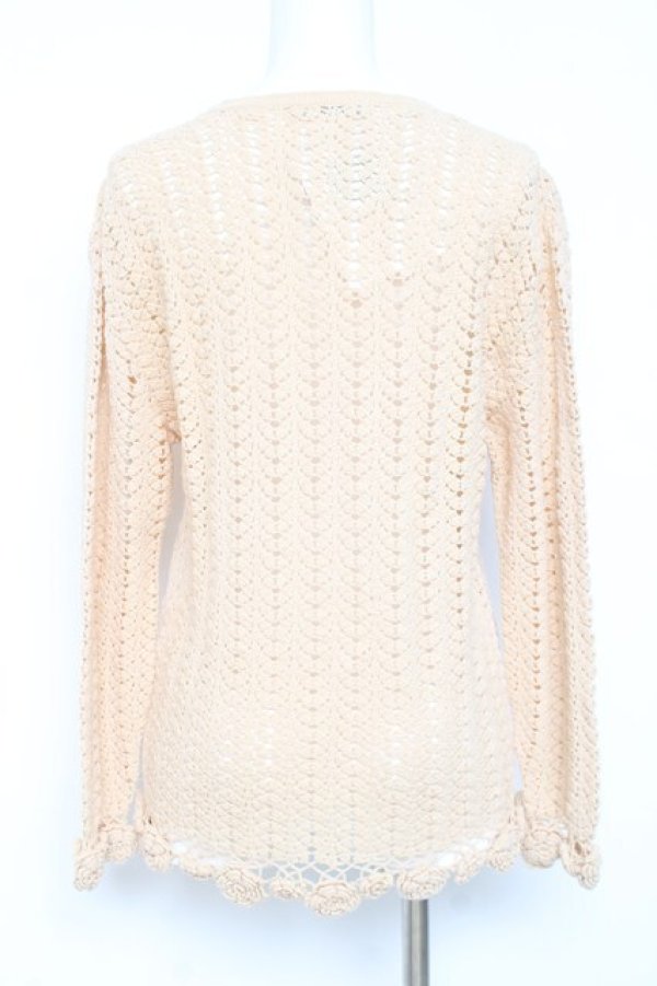 画像2: KANEKO ISAO / 裾花モチーフ編みニット  生成り Y-26-02-19-072-EL-TO-SZ-ZY (2)