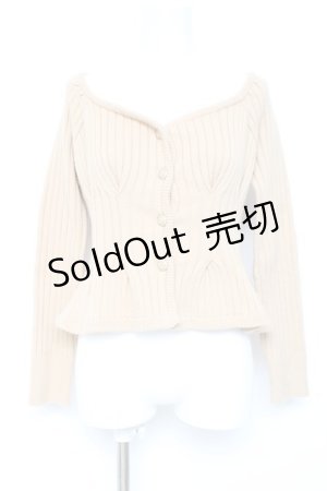 画像: an another angelus / コルセット風タックニットカーディガン F ベージュ Y-26-02-19-073-CA-TO-SZ-ZY