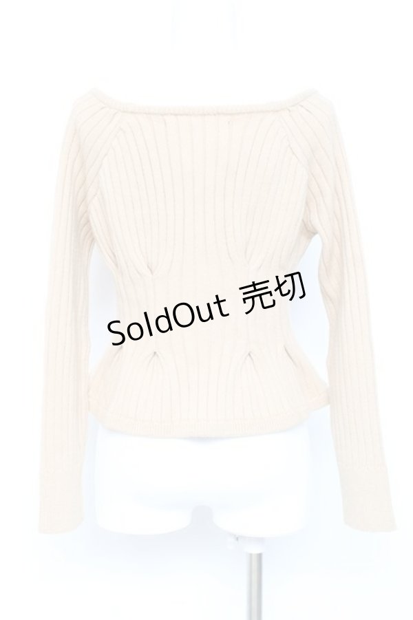 画像2: an another angelus / コルセット風タックニットカーディガン F ベージュ Y-26-02-19-073-CA-TO-SZ-ZY (2)