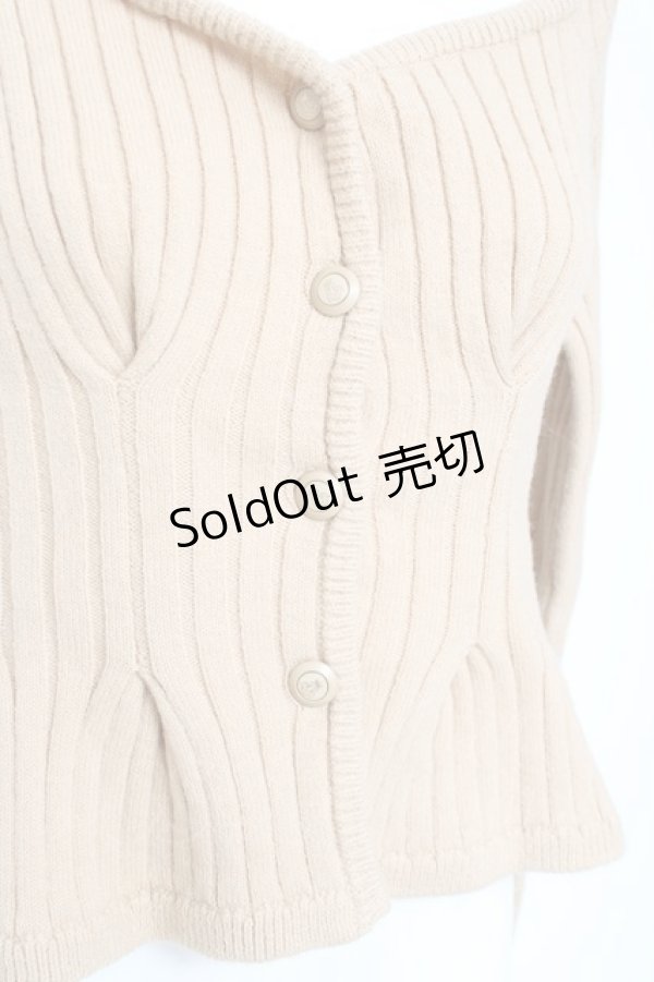 画像3: an another angelus / コルセット風タックニットカーディガン F ベージュ Y-26-02-19-073-CA-TO-SZ-ZY (3)