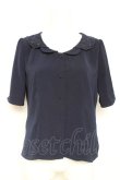画像1: an another angelus / ローズ刺繍開衿ブラウス F 紺 Y-26-02-19-074-CA-BL-SZ-ZY (1)