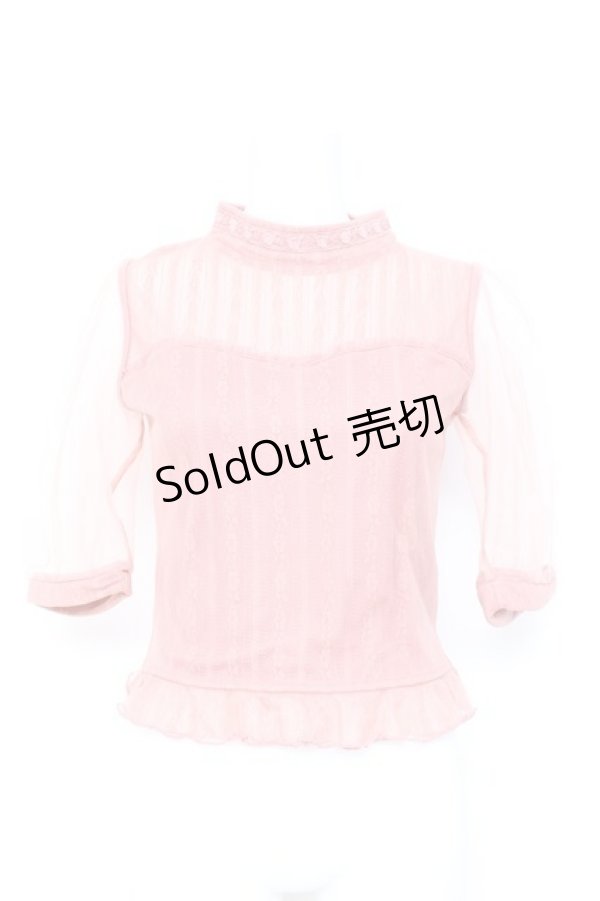 画像1: LIZ LISA / 袖オーガンジー切替トップス 0 ピンク Y-26-02-19-075-LO-BL-SZ-ZY (1)