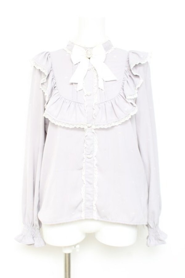 画像1: Rojita / ハート柄フロッキーブラウス M グレー Y-26-02-19-076-LO-BL-SZ-ZY (1)