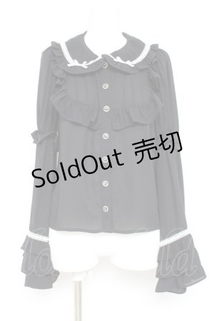 画像: Ank Rouge / ひめ袖はしごリボンブラウス M 黒 Y-26-02-19-077-CA-BL-SZ-ZY