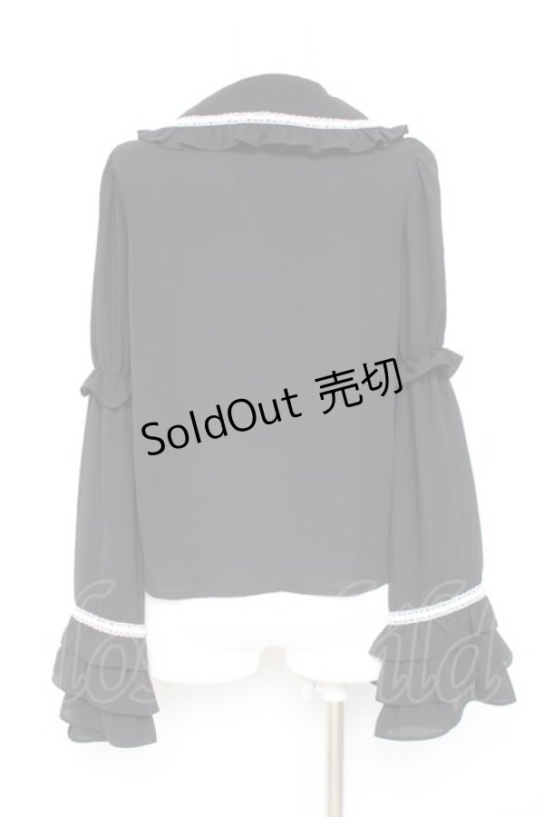 画像2: Ank Rouge / ひめ袖はしごリボンブラウス M 黒 Y-26-02-19-077-CA-BL-SZ-ZY (2)