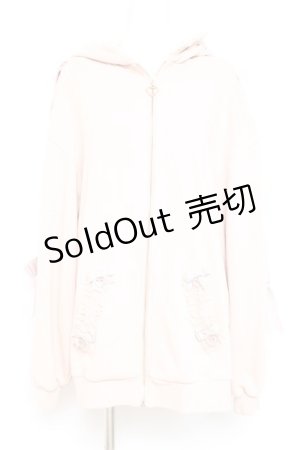 画像: LIZ LISA / うさみみレースアップスリーブパーカー 0 ピンクベージュ Y-26-02-19-078-LO-TO-SZ-ZY