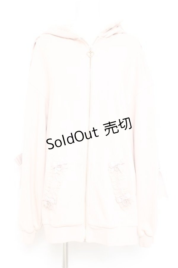 画像1: LIZ LISA / うさみみレースアップスリーブパーカー 0 ピンクベージュ Y-26-02-19-078-LO-TO-SZ-ZY (1)