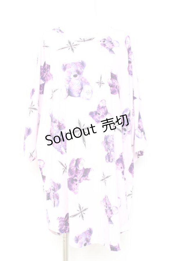 画像1: TRAVAS TOKYO / 総柄ベアTシャツ F パープル Y-26-02-19-079-PU-TO-SZ-ZY (1)
