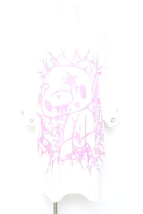 画像1: ACDC RAG / パステルグルーミー リングヒュージT F ホワイト/ピンク Y-26-02-19-081-PU-TO-SZ-ZY (1)