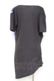 画像3: CIVARIZE / モードドレープフラワーTシャツ 44 ブラック×ブルー Y-26-02-19-083-GO-TS-SZ-ZY (3)