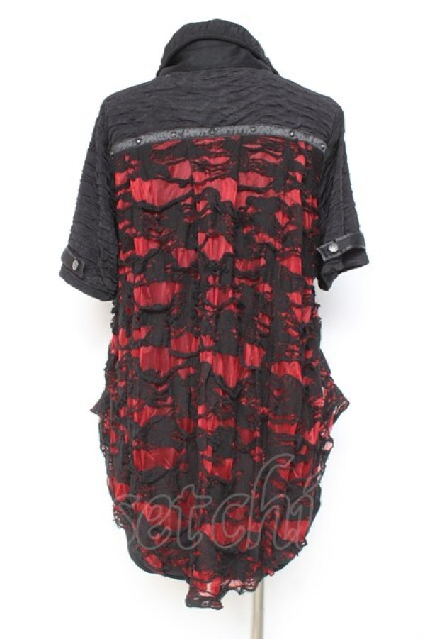 画像3: SEX POT ReVeNGe / スタッズ&クラッシュデザインシャツ L 黒×赤 Y-26-02-19-086-SP-BL-SZ-ZY (3)