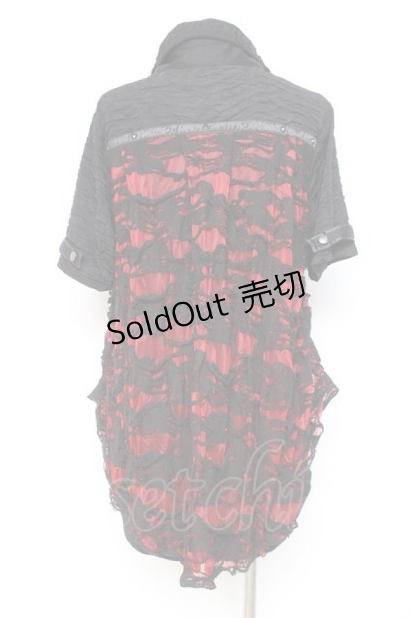 画像3: SEX POT ReVeNGe / スタッズ&クラッシュデザインシャツ L 黒×赤 Y-26-02-19-086-SP-BL-SZ-ZY (3)