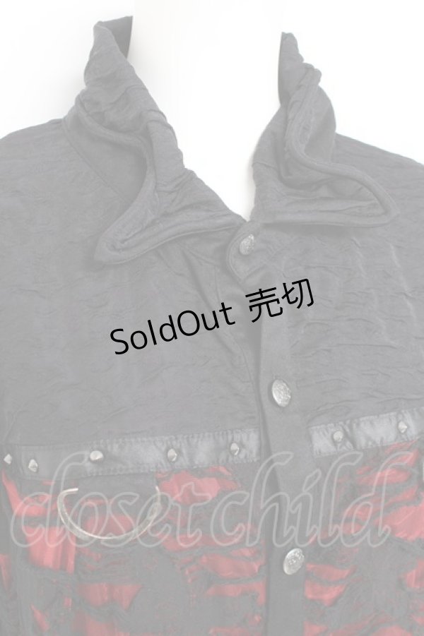 画像4: SEX POT ReVeNGe / スタッズ&クラッシュデザインシャツ L 黒×赤 Y-26-02-19-086-SP-BL-SZ-ZY (4)