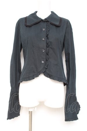 画像: ALICE and the PIRATES / マッドハッターのブラウス  黒 Y-26-02-19-094-PA-BL-SZ-ZY