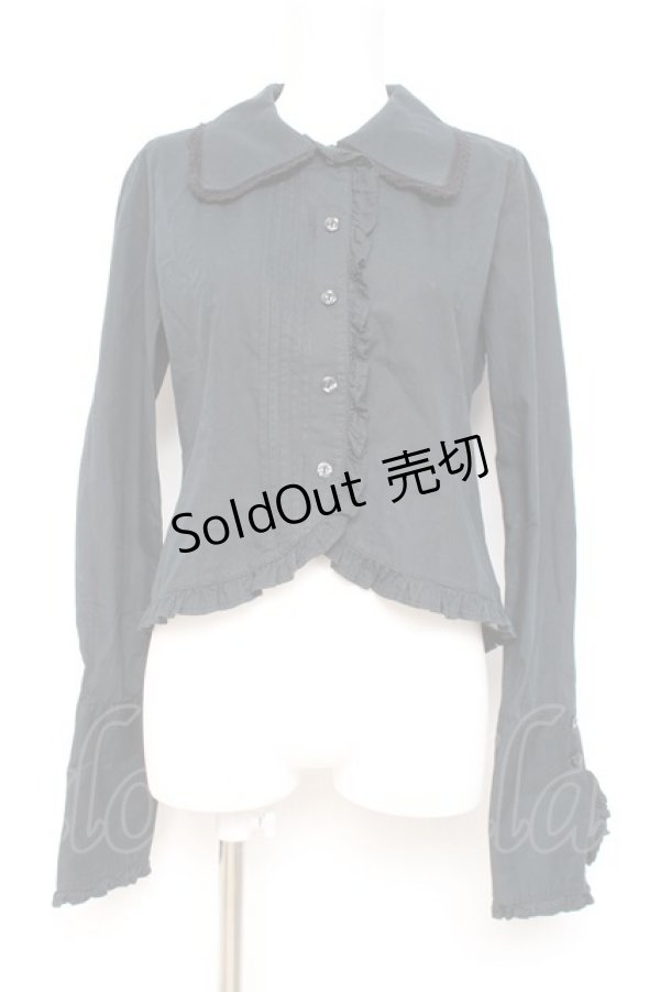 画像1: ALICE and the PIRATES / マッドハッターのブラウス  黒 Y-26-02-19-094-PA-BL-SZ-ZY (1)