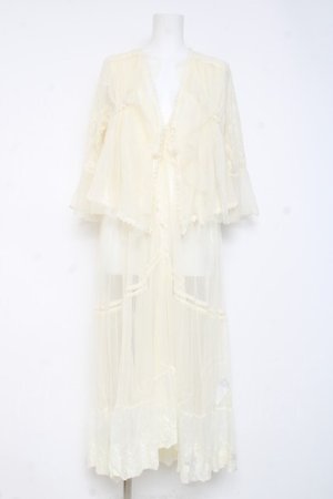 画像: axes femme / レイヤード風レースガウン M 生成り Y-26-02-19-097-AX-TO-SZ-ZY