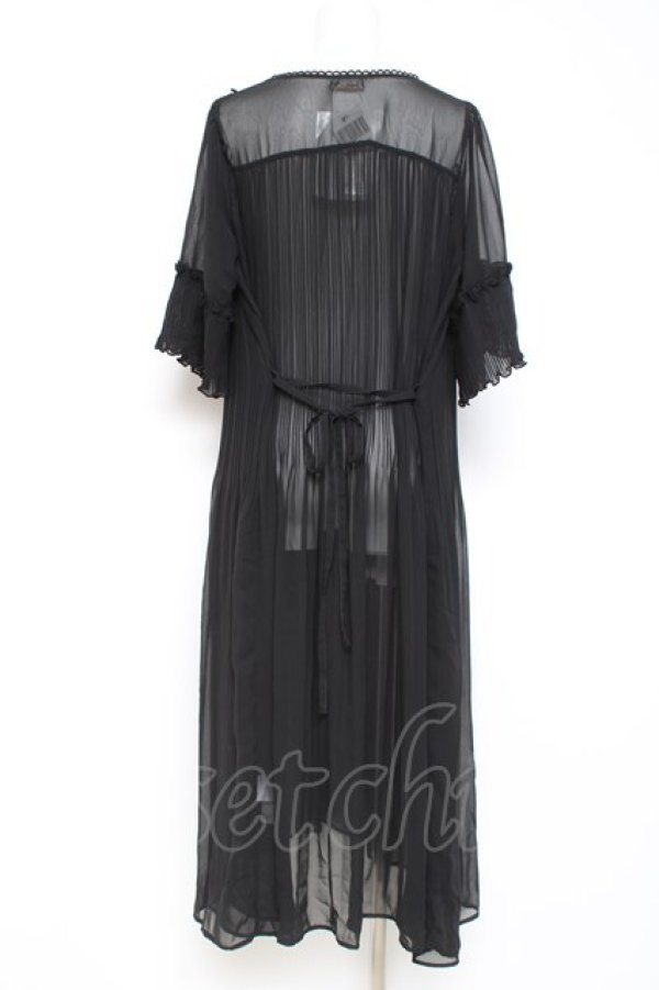 画像2: axes femme / プリーツシフォンカーディガン M 黒 Y-26-02-19-098-AX-OP-SZ-ZY (2)