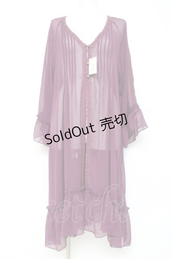 画像1: axes femme / ラグランスリーブガウン M パープル Y-26-02-19-099-AX-TO-SZ-ZY (1)
