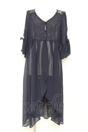 画像: axes femme / 袖ドロストガウン M 紺 Y-26-02-19-100-AX-TO-SZ-ZY