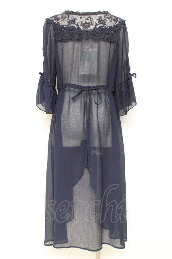 画像2: axes femme / 袖ドロストガウン M 紺 Y-26-02-19-100-AX-TO-SZ-ZY (2)