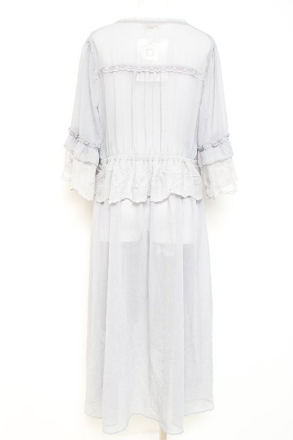 画像2: axes femme / シアーシフォンロングガウン F グレー Y-26-02-19-101-AX-TO-SZ-ZY (2)