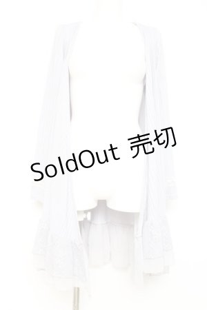 画像: axes femme / 裾レースカーディガン M サックス Y-26-02-19-102-AX-TO-SZ-ZY