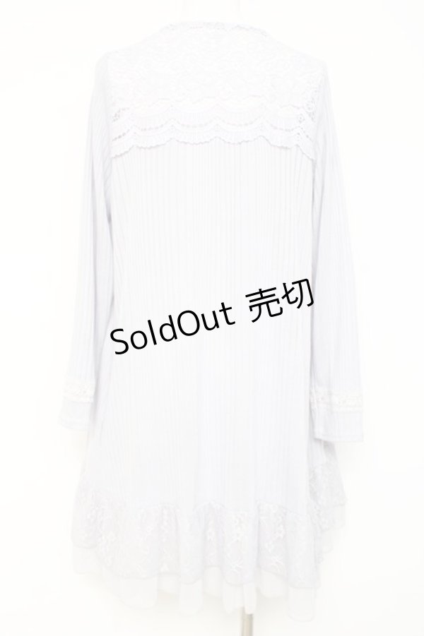 画像3: axes femme / 裾レースカーディガン M サックス Y-26-02-19-102-AX-TO-SZ-ZY (3)