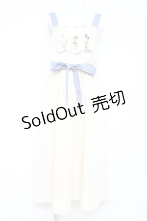 画像: axes femme / リボンフラワー刺繍ジャンスカ M 生成り Y-26-02-19-103-AX-OP-SZ-ZY