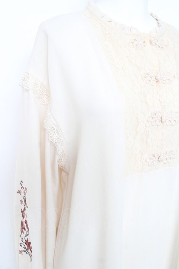 画像3: axes femme / チャイナ釦ロングシャツワンピース M 生成り Y-26-02-19-104-AX-OP-SZ-ZY (3)