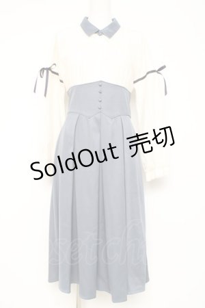 画像: axes femme POETIQUE / チュール使いコルセットワンピース  白×サックス Y-26-02-19-105-AX-OP-SZ-ZI