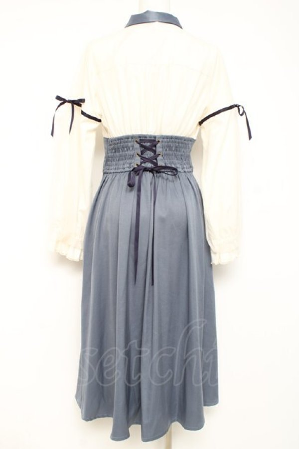 画像2: axes femme POETIQUE / チュール使いコルセットワンピース  白×サックス Y-26-02-19-105-AX-OP-SZ-ZY (2)