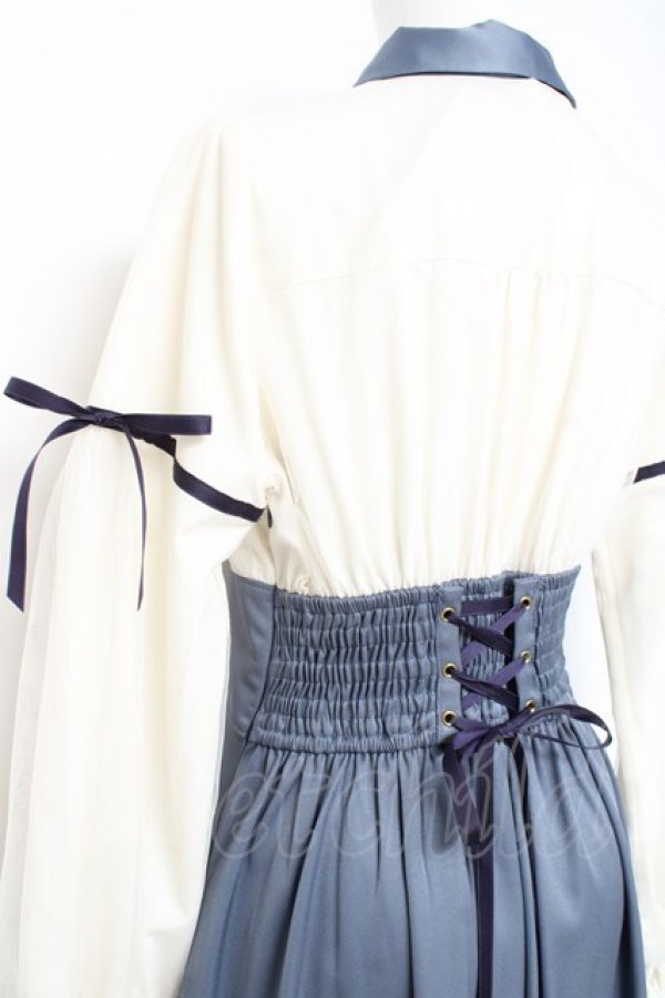 画像3: axes femme POETIQUE / チュール使いコルセットワンピース  白×サックス Y-26-02-19-105-AX-OP-SZ-ZY (3)