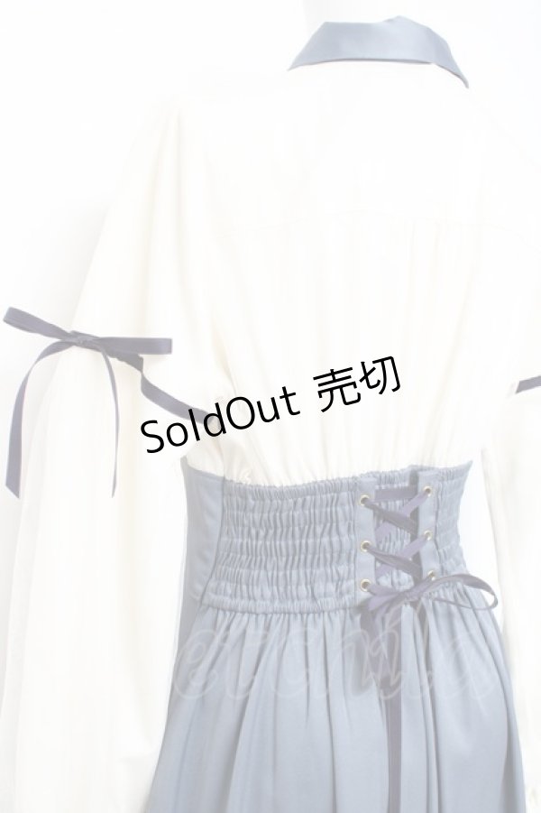 画像3: axes femme POETIQUE / チュール使いコルセットワンピース  白×サックス Y-26-02-19-105-AX-OP-SZ-ZI (3)