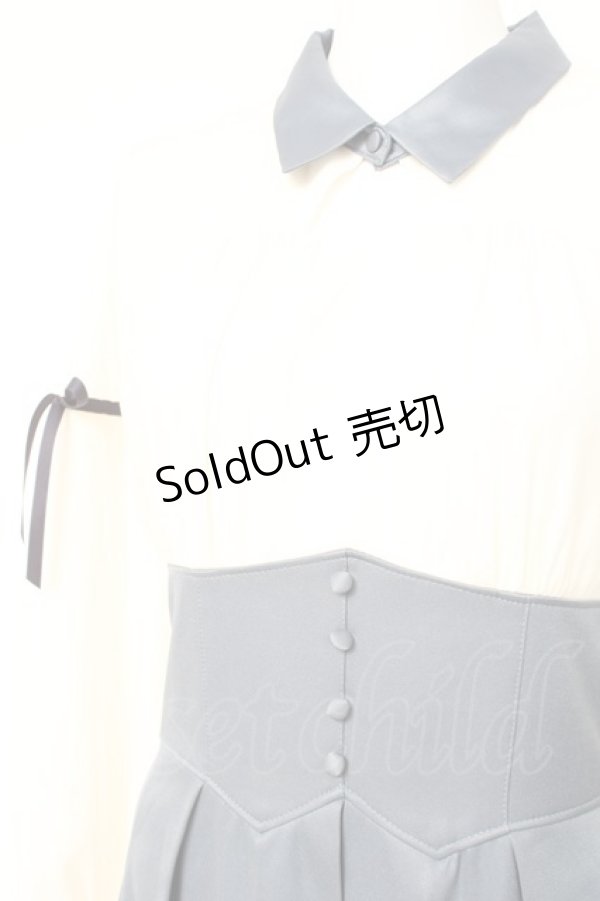 画像4: axes femme POETIQUE / チュール使いコルセットワンピース  白×サックス Y-26-02-19-105-AX-OP-SZ-ZI (4)
