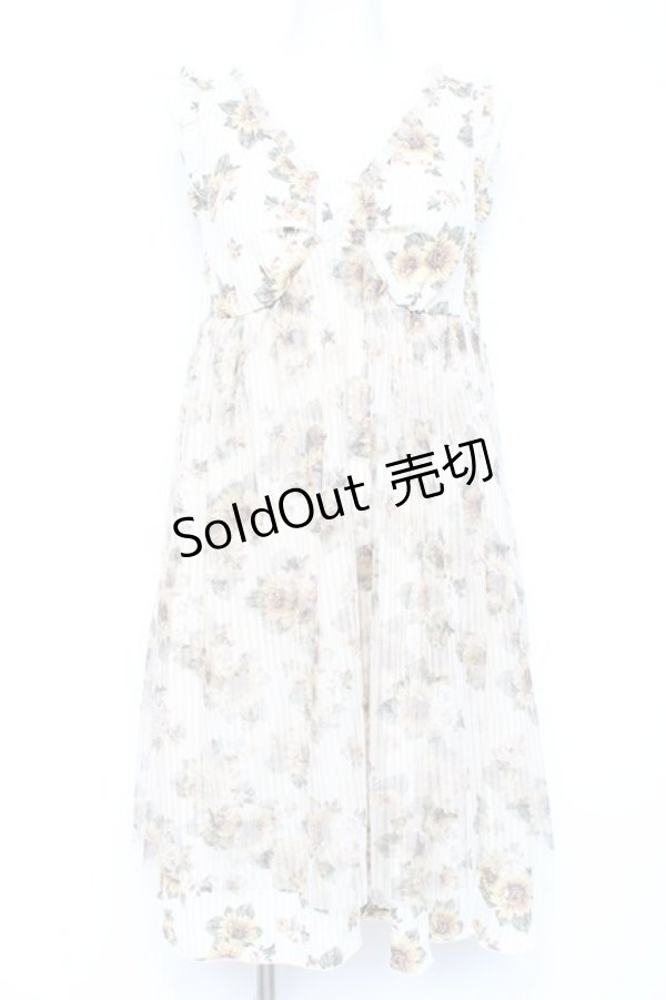 画像1: axes femme / ひまわり柄チュール重ねチュニ M イエロー Y-26-02-19-106-AX-OP-SZ-ZY (1)