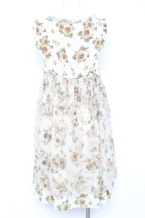 画像2: axes femme / ひまわり柄チュール重ねチュニ M イエロー Y-26-02-19-106-AX-OP-SZ-ZY (2)