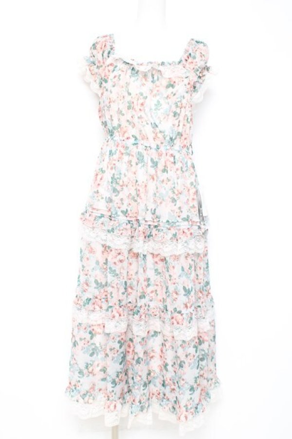 画像1: axes femme / ブルーミングローズ柄ワンピース F ピンク Y-26-02-19-108-AX-OP-SZ-ZY (1)