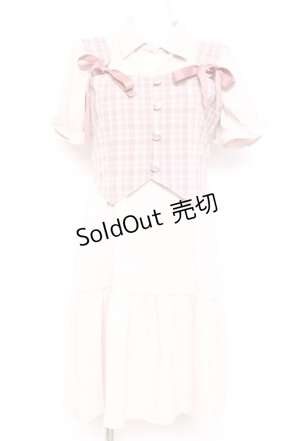 画像1: axes femme POETIQUE / ビスチェ付ティアードミニワンピース M ピンク Y-26-02-19-110-AX-OP-SZ-ZY (1)