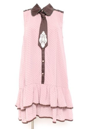 画像: axes femme POETIQUE / タイ付ドットシフォンワンピース M ラベンダー Y-26-02-19-111-AX-OP-SZ-ZY