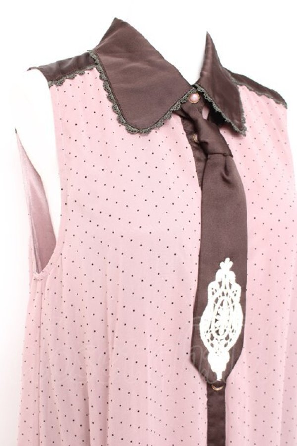 画像3: axes femme POETIQUE / タイ付ドットシフォンワンピース M ラベンダー Y-26-02-19-111-AX-OP-SZ-ZY (3)