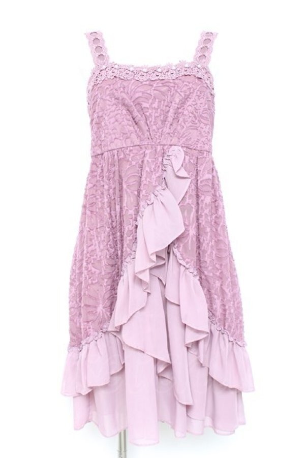 画像1: axes femme / カットJQティアードドレス M ラベンダー Y-26-02-19-112-AX-OP-SZ-ZY (1)