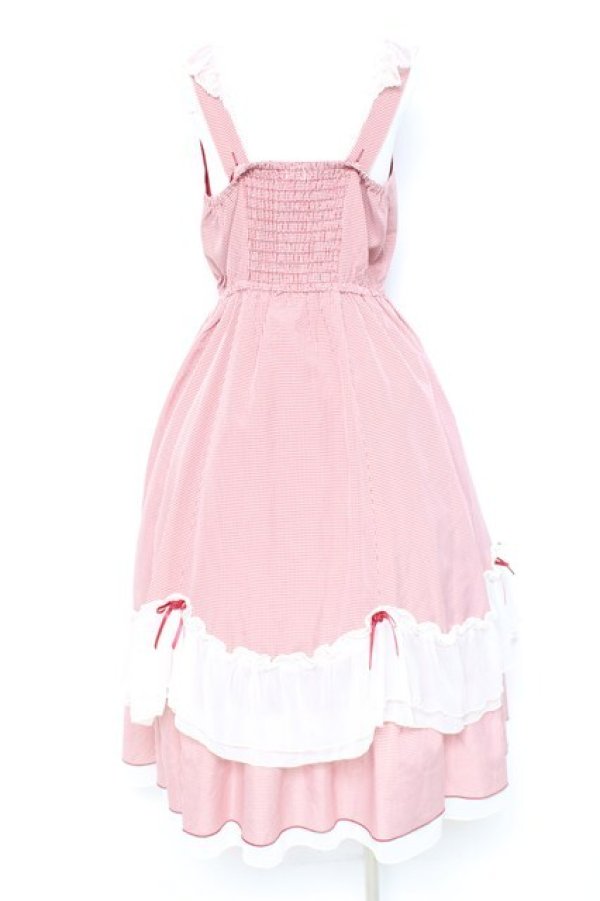 画像2: axes femme / ローズリボンチェックワンピース F 赤 Y-26-02-19-113-AX-OP-SZ-ZY (2)