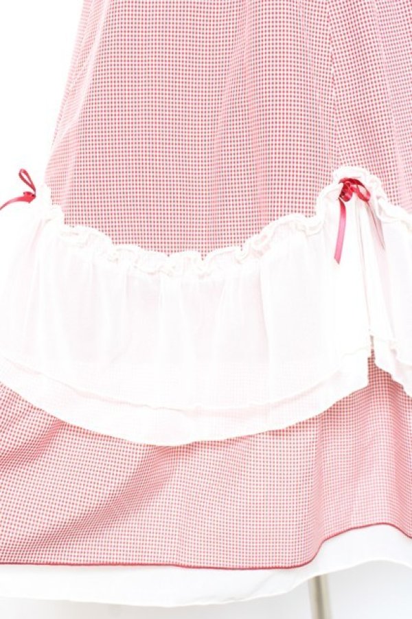 画像4: axes femme / ローズリボンチェックワンピース F 赤 Y-26-02-19-113-AX-OP-SZ-ZY (4)