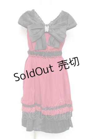 画像: axes femme / BIGリボンワンピース M ワイン Y-26-02-19-117-AX-OP-SZ-ZY