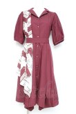 画像1: axes femme / スカーフ切替シャツワンピース M ワイン Y-26-02-19-118-AX-OP-SZ-ZY (1)