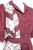 画像3: axes femme / スカーフ切替シャツワンピース M ワイン Y-26-02-19-118-AX-OP-SZ-ZY (3)