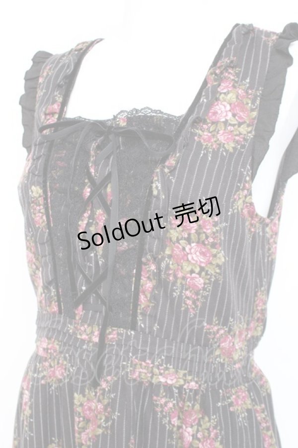 画像3: axes femme / ピンスト×花柄ワンピース M 黒 Y-26-02-19-120-AX-OP-SZ-ZY (3)