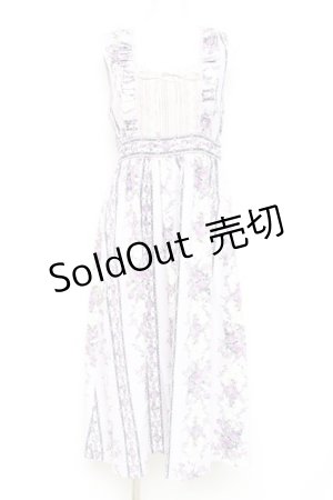 画像: axes femme / 薔薇ストライプロングワンピース  ラベンダー Y-26-02-19-122-AX-OP-SZ-ZY