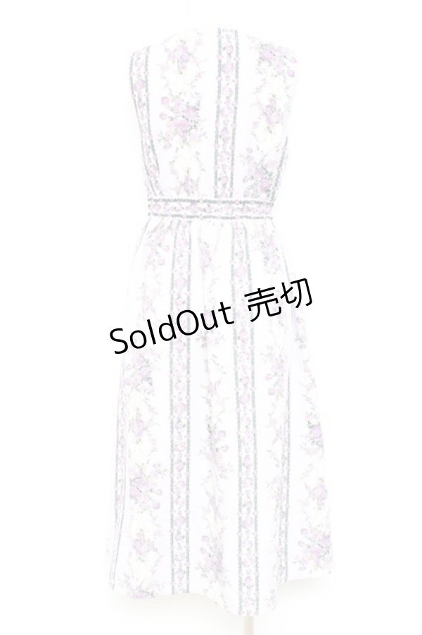 画像2: axes femme / 薔薇ストライプロングワンピース  ラベンダー Y-26-02-19-122-AX-OP-SZ-ZY (2)